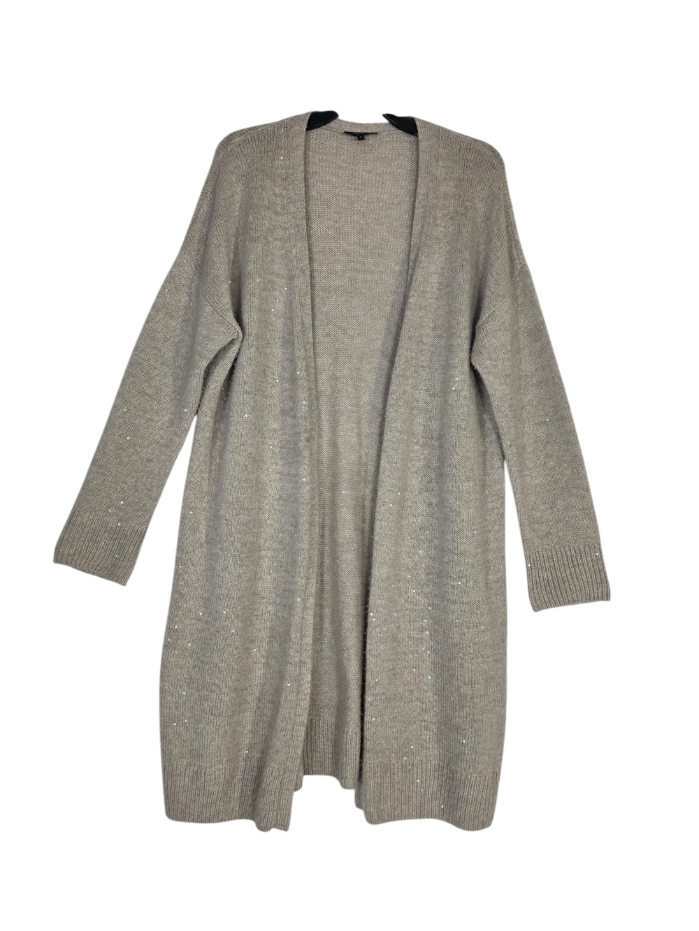 Lafayette 148 New York Cashmere-silk blend One snap Sparkle Mi-longCardigan
